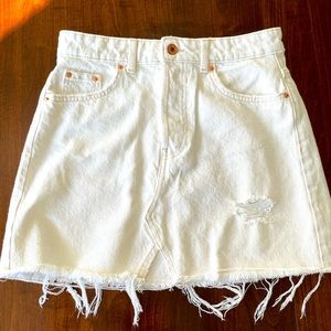 Bershka White Denim Skirt